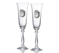 JOYERIA EL FARO | Copas grabadas para novios | Copas personalizadas para bodas | Cristal de Bohemia de alta resistencia | Estuche premium incluido | Brinda y celebra el amor