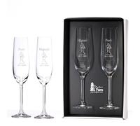 JOYERIA EL FARO | Copas grabadas para novios | Copas personalizadas para bodas | Cristal de Bohemia de alta resistencia | Estuche premium incluido | Brinda y celebra el amor