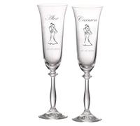 JOYERIA EL FARO | Copas grabadas para novios | Copas personalizadas para bodas | Cristal de Bohemia de alta resistencia | Estuche premium incluido | Brinda y celebra el amor