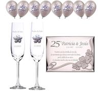JOYERIA EL FARO | Pack 25 aniversario bodas de plata | Grabado personalizado | Presentación en estuche premium | Celebra vuestros años de amor juntos