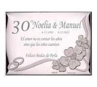 JOYERIA EL FARO Placa Regalo 30 Aniversario Bodas de Perla Grabado
