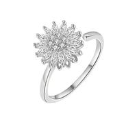 Joyería giratoria ajustable para mujer, plata 925, diseño abierto, ajustable, para alivio de la mujer, One Size, como se describe, como se describe