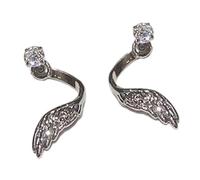 Joyería moderna para la fiesta de vuelta alrededor de los aretes de oreja con brillantes detalles de cristal para pieles sensibles, フリーサイズ
