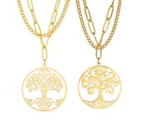 Joyería Nuevo 2025 Collar de árbol de la Vida para Mujeres Brujas Bruja Nudos Wiccan Nudos Nudos árboles de Acero Inoxidable Amuleto de Acero Inoxidable con Accesorios de Moda Cosa Creativa Cosa