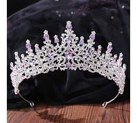 Joyería para el cabello Corona Tiaras para mujer Color plateado Moda Púrpura Lila Cristal Rhinestone Tiara Coronas Reina Reyes Princesa Boda Accesorios para el cabello Diademas nupciales, 1305
