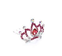 Joyería para el cabello Tiaras de corona para mujeres 1 pieza Hermosa mini tiara Flor de rosa Cristal Rhinestone Princesa Corona Peine para el cabello Niños Niñas Joyería para el cabello pequeña (4)