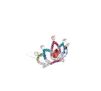 Joyería para el cabello Tiaras de corona para mujeres 1 pieza Hermosa mini tiara Flor de rosa Cristal Rhinestone Princesa Corona Peine para el cabello Niños Niñas Joyería para el cabello pequeña (4)