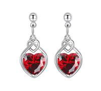 Joyería para el día de San Valentín, collar con colgante de corazón y aretes, anillo para mujeres y niñas, collar de perlas de amor, Cobre, No es una piedra preciosa
