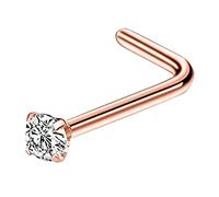 Joyería Piercing Piercing para joyas de acero inoxidable joyas para mujer fosa nasal anillo espárragos aro cuerpo Piercing nariz nariz joyería Anillos Pasador pequeño aro anillo (oro rosa, One Size)
