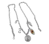 Joyería punk de cintura ajustable con dije de ojos malvados, accesorio de cadena de cuerpo de metal para fiestas y salidas nocturnas, elegante joyería de cadera de mal de ojo, Medio, como se describe