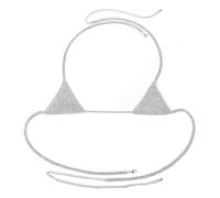 Joyería sexy de cadena para el cuerpo, arnés de bikini con diamantes de imitación, collar minimalista en capas para mujer, elegante joyería corporal de fiesta Y2K, talla única, Gema, Ametrino