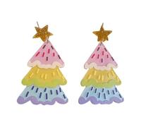 Joyería Sofisticada Del Oído Pendiente De Los Pernos Prisioneros La Forma Árbol Navidad Pendientes Coloridos Textura Acrílico Para Regalo Amante Pendientes Acrílico