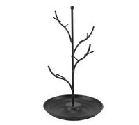 Joyería Stand Rama de hierro Pantalla de joyas colgantes Organizador de árboles de árboles de árbol para collares Pendientes Pulseras decoración del hogar (Negro)
