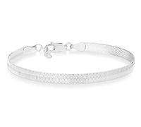 joyería Sterling SLITANIAN Solido mm Flexible Flat -Bone Link Cadena para Mujeres Hombres de 8 Pulgadas Pulsera