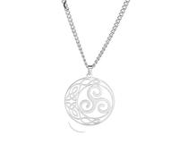 Joyería Unisex stainles stell Nudo Celta Triskele Collar Triple Espiral Vikingo Trinidad Buena Suerte irishjewelry Joyas de Moda Accesorios Modernos Cosa Creativa para Mujeres y Hombres Cosa