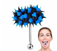 Joyería vibratoria para lengua, piercing de pezón, piercing de acero inoxidable, retenedor de lengua flexible para disfraz diario, 1,6 mm, 18 mm, diámetro de 5 mm