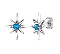 Joyerías Deliciosas para Mujeres Pendientes Estrella de Norte con Piedras de Nacimiento Diciembre Zafiro Azul Aretes Modernos Plata de Ley 925 para Orejas Regalo Año Nuevo