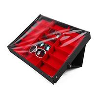 Joyero 18 rejilla Gafas de sol Caja de almacenamiento Organizador Gafas Vitrina Expositor Soporte Soporte de anteojos Bandeja de almacenamiento Bandeja para el hogar Gafas Tienda