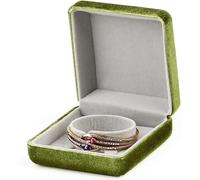 Joyero Caja de joyería verde Conjunto Serie Collar Caja de anillo Pulsera Caja de almacenamiento Caja de exhibición de joyería de pana para cumpleaños y aniversario Organizador de joyero ( Color :