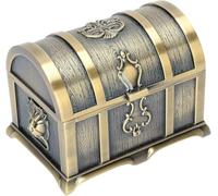 Joyero clásico rectangular de metal vintage, caja de almacenamiento decorativa for accesorios de mujeres y niñas, estilo antiguo con medidas de protección, caja fácil de transportar.(1,6.8 x 4.8 x 5cm