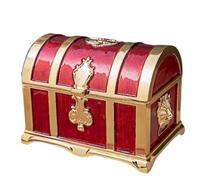Joyero clásico rectangular de metal vintage, caja de almacenamiento decorativa for accesorios de mujeres y niñas, estilo antiguo con medidas de protección, caja fácil de transportar.(3,10.5 x 7.5 x 7.