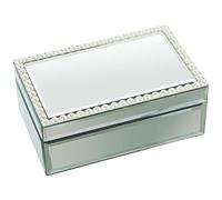 JOYERO CRISTAL/MADERA ESPEJO 21X13X9CM