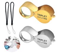 Joyero de Bolsillo Lupa, 2 Piezas Lupa de Ojo para Joyas, 30 Aumentos, Lupa de Ojo para Joyas, Lupa Para Joyas Monedas, upa de Bolsillo de Gran Aumento Portatil, Sellos Antigüedades y Más, 30 x 21 mm