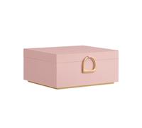 SONGMICS Joyero 2 Capas, Joyero con Asa, Bandeja Flexible para Joyas, Caja para Joyas, Efecto Flotante, 20,5 x 24 x 11 cm, Idea Regalo, Rosa Jalea JBC165R01