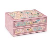 Joyero de gran capacidad, organizador de lujo de 2 y 3 capas con diseños intrincados for oro, jade, anillos y collares. Embalaje para regalo(Rose,26 * 19.5 * 12CM)