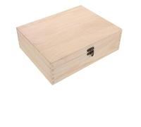Joyero de madera de paulownia con organizador de dos niveles con compartimento abatible para anillos, suministros de costura y pequeños objetos de valor, caja de almacenamiento beige natural (