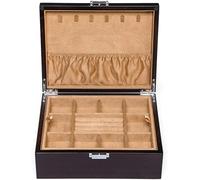 Joyero De Madera, Organizador De Joyas De Madera, Estuche de almacenamiento multiusos for collares, anillos y pendientes de doble capa.