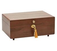 Joyero De Madera Para Mujer, Joyero Para Mujeres, Caja de almacenamiento de madera con gancho for collar, anillo, pendiente y pulsera(A)