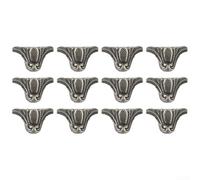 Joyero de metal protectores de esquina de aleación de zinc, soportes decorativos antiguos con estilo vintage para reforzar esquinas de madera (12 piezas)