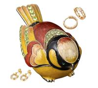 Joyero De Pájaro - Soporte Para Baratijas Con Forma De Esmalte De 8 Cm, Decoración De Diamantes De Imitación Brillantes | Organizador Compacto De Almacenamiento De Anillos Y Pendientes Para Mujeres Y