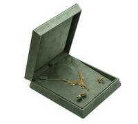 Joyero de piel sintética, organizador con forro de terciopelo y diseño estrecho for collares, pulseras y expositores. Embalaje para regalo(Groen,24.3 * 20.3 * 5.2cm)