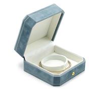 Joyero de terciopelo for guardar perlas, collares, pulseras, anillos, pendientes y broches. Elegante joyero for mujer. Embalaje para regalo(Blu,9.7 * 9.7 * 5.4cm)