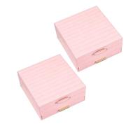 Joyero Elegante Caja Organizadora de 2 Capas con Forro de Terciopelo Suave para Viajeros y Uso Diario (PINK)