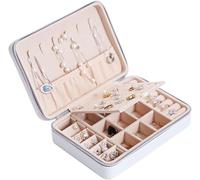 Joyero for mujer, joyero de viaje, joyero portátil, caja de almacenamiento de joyas, caja de almacenamiento for aretes, collares, anillos, caja de almacenamiento, organizador divisor extraíble, organi