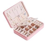 Joyero for mujer, joyero de viaje, joyero portátil, caja de almacenamiento de joyas, caja de almacenamiento for aretes, collares, anillos, caja de almacenamiento, organizador divisor extraíble, organi