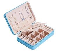 Joyero for mujer, joyero de viaje, joyero portátil, caja de almacenamiento de joyas, caja de almacenamiento for aretes, collares, anillos, caja de almacenamiento, organizador divisor extraíble, organi
