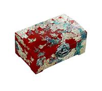 joyero mujer Estuche de madera artesanal con acabado lacado multicapa e incrustaciones de concha natural. Artesanía lacada, almacenamiento de joyas de lujo y regalo de boda.(Red)