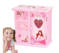 Joyero musical: encantador soporte para joyas musicales, organizador de accesorios de bailarina giratoria, lindo cofre de baratijas con compartimentos | Ideal para la colección de niñas pequeñas, alma