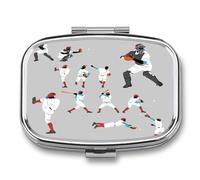 Joyero Partido De Rugby Caja De Pastillas 2 Compartimentos Con Espejo, Caja De Almacenamiento De Metal Cuadrada Portátil A De Humedad, Regalo Único