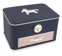 Joyero portátil, Organizador de Joyas con Cajones Espejo Cuero PU Multicolor 25x18x14 cm(Blue)