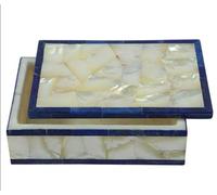 Joyero rectangular de mármol de 5 x 3.5 pulgadas para regalo, caja de reloj de trabajo aleatoria de nácar