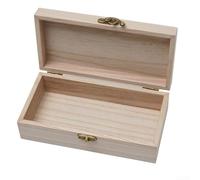Joyero retro, caja de madera para anillos y collares, contenedor de almacenamiento de paulownia hecho a mano, organizador de escritorio de madera natural, caja bohemia vintage (color madera)