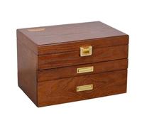 Joyero retro de 3 capas con 2 cajones extraíbles for anillos, collares y pulseras Para Mujeres