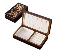 Joyero Vintage - Organizador Portátil De Madera De 16x9x4cm, Joyero Con Múltiples Compartimentos, Almacenamiento Elegante | De Madera Clásico Para Mujer, Hija, Novia, Familia, Amigos, Anillos,