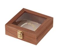Joyero - Vitrina de madera, caja de presentación de dinero en efectivo | Caja de presentación de collar con tapa transparente para pendientes, contenedor de muestras de insectos, bandeja de escritorio
