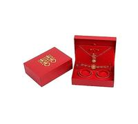 Joyeros Anillos, pendientes, collares, pulseras del tesoro, vitrina de regalo, soporte de almacenamiento de joyería rojo, joyería Cajas Y Organizadores
